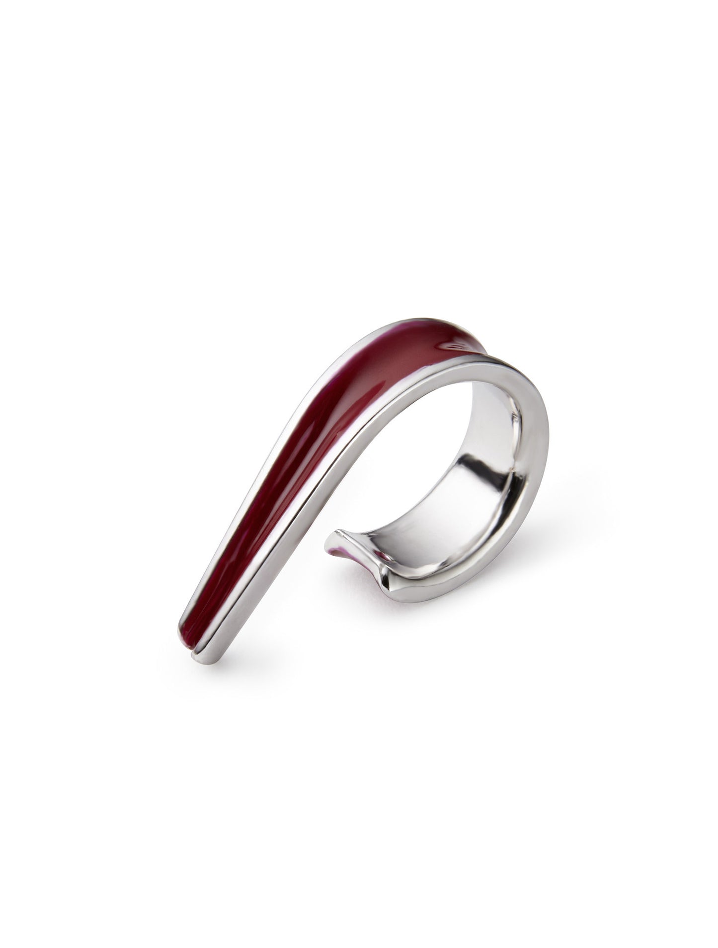 Silver Enamel Ellipse Ring