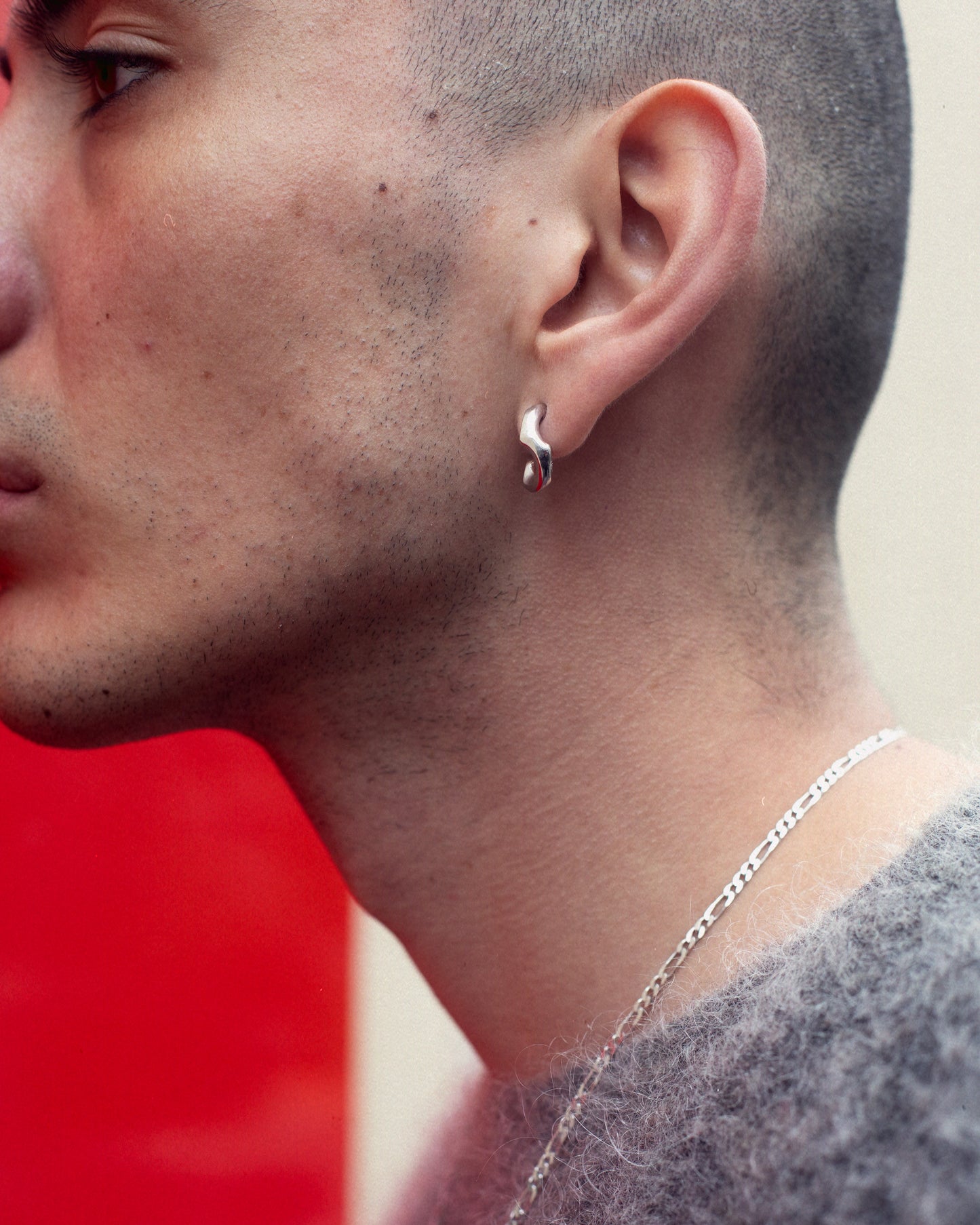 Men's Pierced Chain Earrings